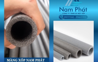Gia công ống xốp PE foam màu đen, xám theo kích thước
