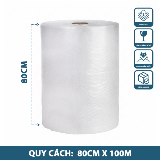 Cuộn Xốp Hơi 80cm x 100m
